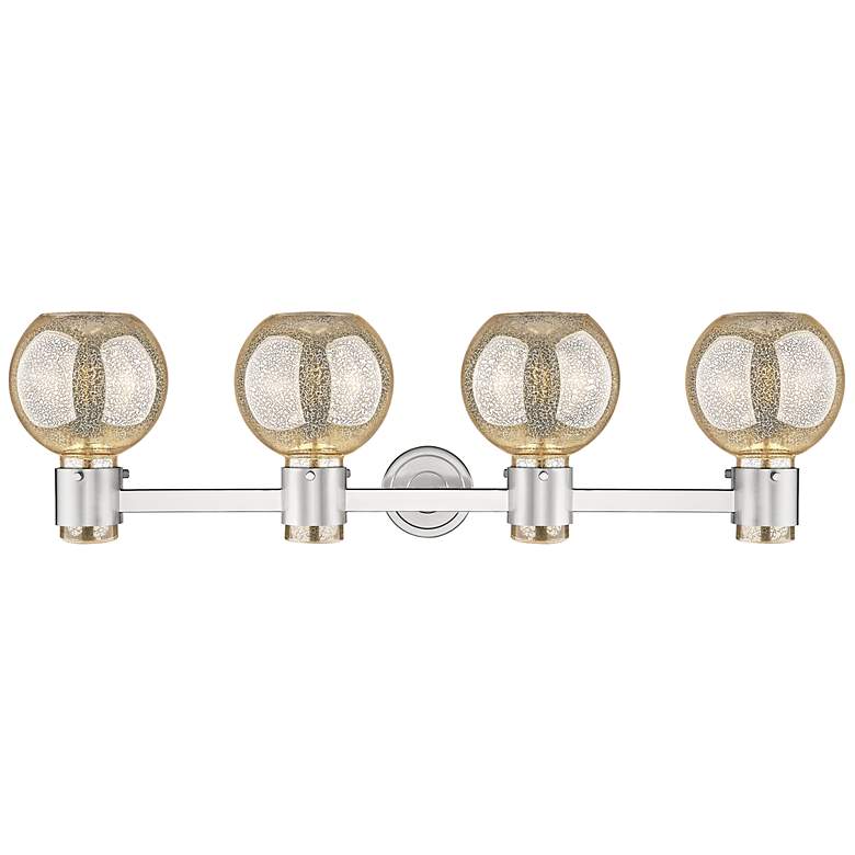 Image 4 Downtown Lawton Sphere 34"W Satin Nickel Vanity Light w/ Mercury Shade more views