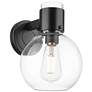 1_Downtown Lawton Sphere 9 "H Matte Black Wall Sconce w/ Clear Shade