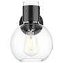 2_Downtown Lawton Sphere 9 "H Matte Black Wall Sconce w/ Clear Shade more views