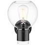 4_Downtown Lawton Sphere 9 "H Matte Black Wall Sconce w/ Clear Shade more views