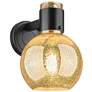 1_Downtown Lawton Sphere 9 "H Matte Black Wall Sconce w/ Mercury Shade