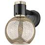 3_Downtown Lawton Sphere 9 "H Matte Black Wall Sconce w/ Mercury Shade more views