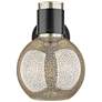 4_Downtown Lawton Sphere 9 "H Matte Black Wall Sconce w/ Mercury Shade more views