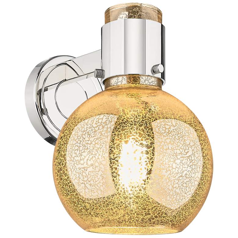 Image 1 Downtown Lawton Sphere 9 "H Nickel Wall Sconce w/ Mercury Shade