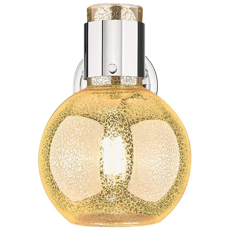 Image 2 Downtown Lawton Sphere 9 "H Nickel Wall Sconce w/ Mercury Shade more views