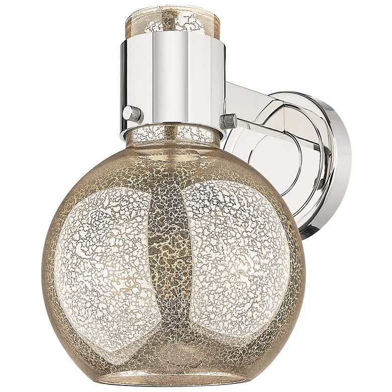 Image 3 Downtown Lawton Sphere 9 "H Nickel Wall Sconce w/ Mercury Shade more views