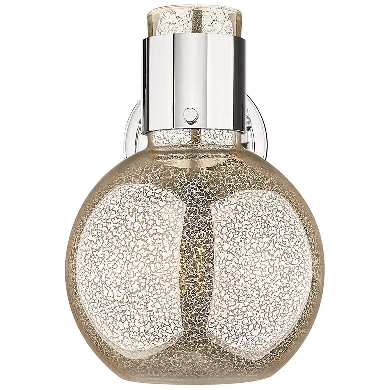 Image 4 Downtown Lawton Sphere 9 "H Nickel Wall Sconce w/ Mercury Shade more views
