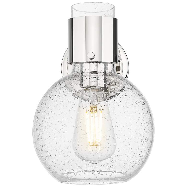 Image 2 Downtown Lawton Sphere 9 "H Polished Nickel Wall Sconce w/ Seedy Shade more views