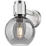 1_Downtown Lawton Sphere 9 "H Satin Nickel Wall Sconce w/ Light Smoke Shade