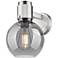 Downtown Lawton Sphere 9 "H Satin Nickel Wall Sconce w/ Light Smoke Shade