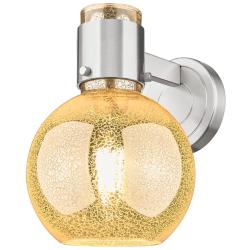 Downtown Lawton Sphere 9 "H Satin Nickel Wall Sconce w/ Mercury Shade