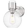 1_Downtown Lawton Sphere 9 "H Satin Nickel Wall Sconce w/ Seedy Shade