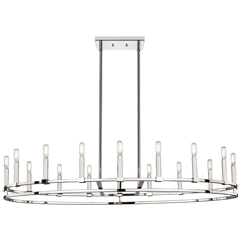 Image 1 Downtown Lexington 48"W 16 Light Stem Polished Nickel Chandelier