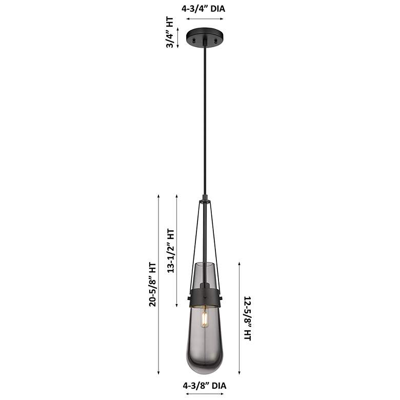 Image 2 Downtown Milan 4"W Cord Matte Black Pendant w/ Glossy White Shade more views