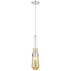 Downtown Milan 4"W Cord Polished Nickel Pendant w/ Mercury Shade