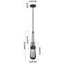 2_Downtown Milan 4"W Cord Satin Nickel Pendant w/ Mercury Shade more views