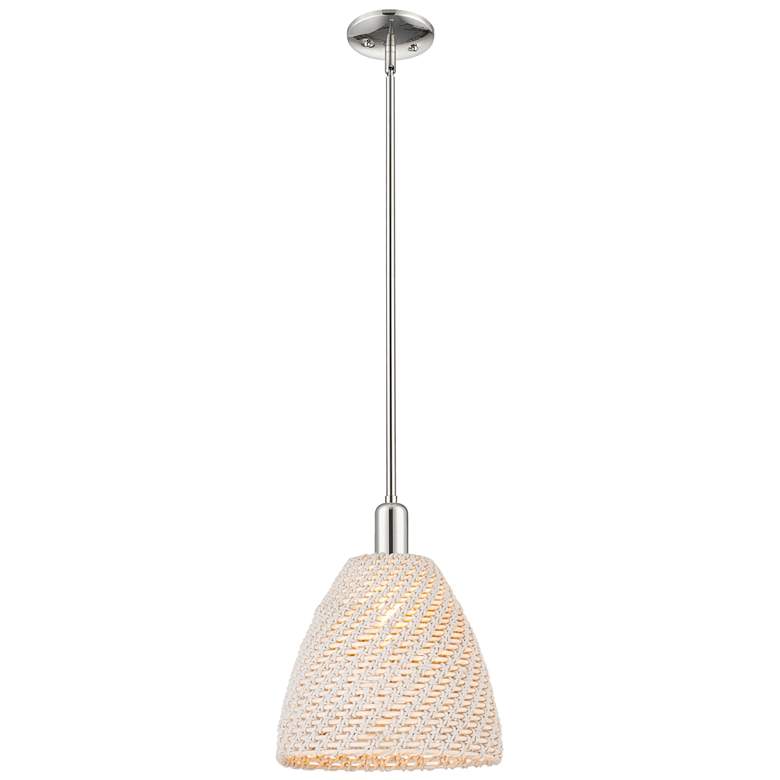 Image 1 Downtown Natural Ballston Dome 12"W Nickel Pendant w/ Natural Shade