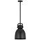 Downtown Newton Bell 10" Wide Matte Black Mini Pendant