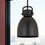 3_Downtown Newton Bell 10" Wide Matte Black Mini Pendant more views