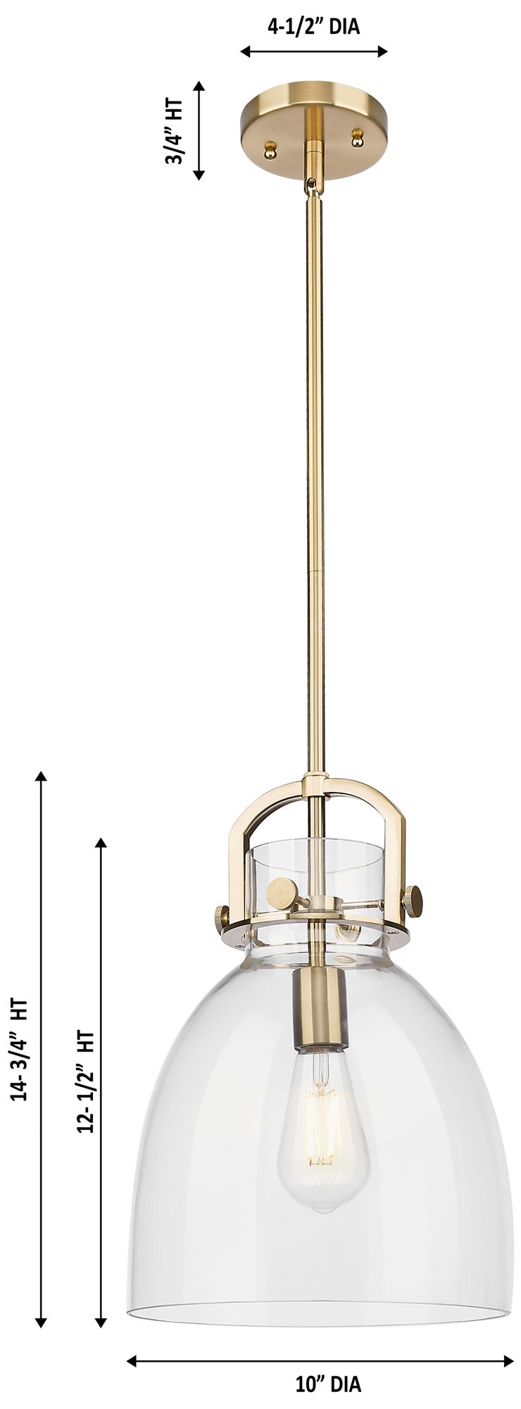 Image 2 Downtown Newton Bell 10"W Stem Bronze Arched Pendant w/ Mercury Shade more views