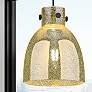 1_Downtown Newton Bell 10"W Cord Matte Black Pendant w/ Mercury Shade