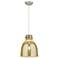 Downtown Newton Bell 10"W Cord Satin Nickel Pendant w/ Mercury Shade