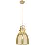 1_Downtown Newton Bell 10"W Stem Bronze Arched Pendant w/ Mercury Shade