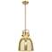 Downtown Newton Bell 10"W Stem Bronze Arched Pendant w/ Mercury Shade