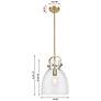2_Downtown Newton Bell 10"W Stem Bronze Arched Pendant w/ Mercury Shade more views