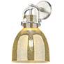 1_Downtown Newton Bell 14 "H Satin Nickel Arch Sconce w/ Mercury Shade