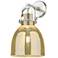 Downtown Newton Bell 14 "H Satin Nickel Arch Sconce w/ Mercury Shade