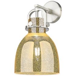 Downtown Newton Bell 14 "H Satin Nickel Arch Sconce w/ Mercury Shade
