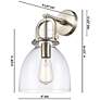 3_Downtown Newton Bell 14 "H Satin Nickel Arch Sconce w/ Mercury Shade more views