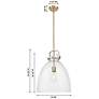 4_Downtown Newton Bell 14"W Satin Nickel Arch Pendant w/ Mercury Shade more views
