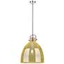 1_Downtown Newton Bell 16"W Nickel Arch Pendant w/ Mercury Shade