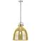 Downtown Newton Bell 16"W Nickel Arch Pendant w/ Mercury Shade