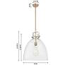 4_Downtown Newton Bell 16"W Nickel Arch Pendant w/ Mercury Shade more views