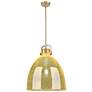 1_Downtown Newton Bell 16"W Stem Bronze Arched Pendant w/ Mercury Shade