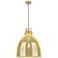Downtown Newton Bell 16"W Stem Bronze Arched Pendant w/ Mercury Shade