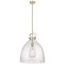 1_Downtown Newton Bell 18"W Stem Bronze Arched Pendant w/ Seedy Shade