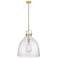 Downtown Newton Bell 18"W Stem Bronze Arched Pendant w/ Seedy Shade