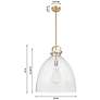 4_Downtown Newton Bell 18"W Stem Bronze Arched Pendant w/ Seedy Shade more views