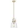 1_Downtown Newton Bell 8"W Bronze Arch Frame Mini Pendant w/ Seedy Shade