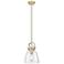 Downtown Newton Bell 8"W Bronze Arch Frame Mini Pendant w/ Seedy Shade