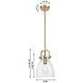 2_Downtown Newton Bell 8"W Bronze Arch Frame Mini Pendant w/ Seedy Shade more views