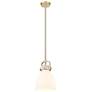 1_Downtown Newton Bell 8"W Bronze Arch Frame Mini Pendant w/ White Shade