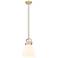 Downtown Newton Bell 8"W Bronze Arch Frame Mini Pendant w/ White Shade
