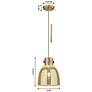 4_Downtown Newton Bell 8"W Cord Matte Black Pendant w/ Mercury Shade more views