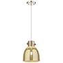 1_Downtown Newton Bell 8"W Cord Nickel Pendant w/ Mercury Shade