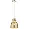 Downtown Newton Bell 8"W Cord Nickel Pendant w/ Mercury Shade
